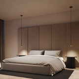 Modern LED Pendant Light  Slim Black Adjustable Suspension - Detailed view
