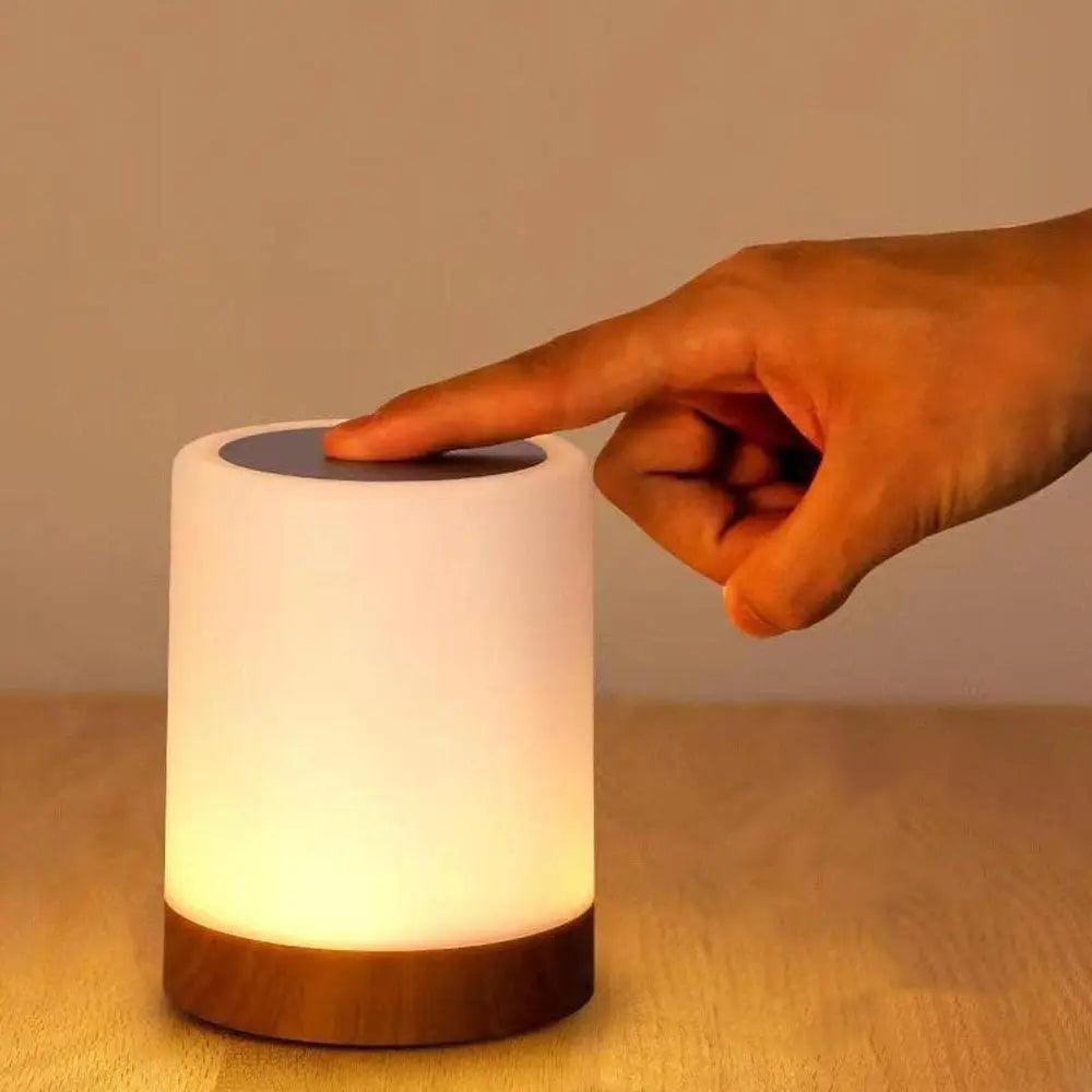 Modern Touch Sensor Lamp  Wooden Base LED Ambient Light - Product detail 9