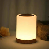 Modern Touch Sensor Lamp  Wooden Base LED Ambient Light - Product example