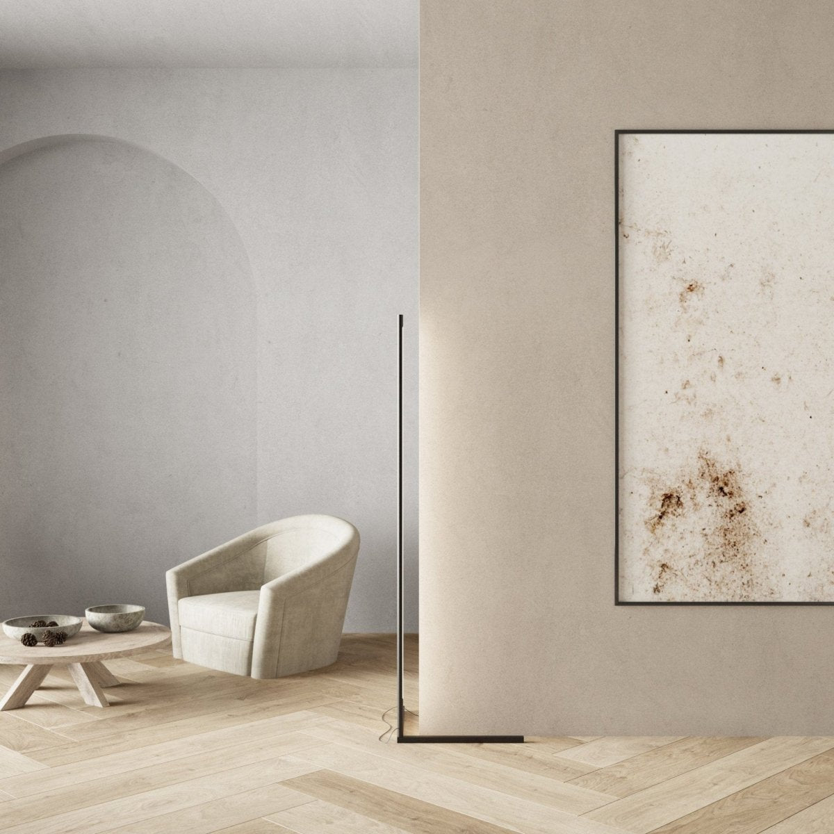 Modern LED Floor Lamp  Slim Profile Minimalist Design - Detailed view