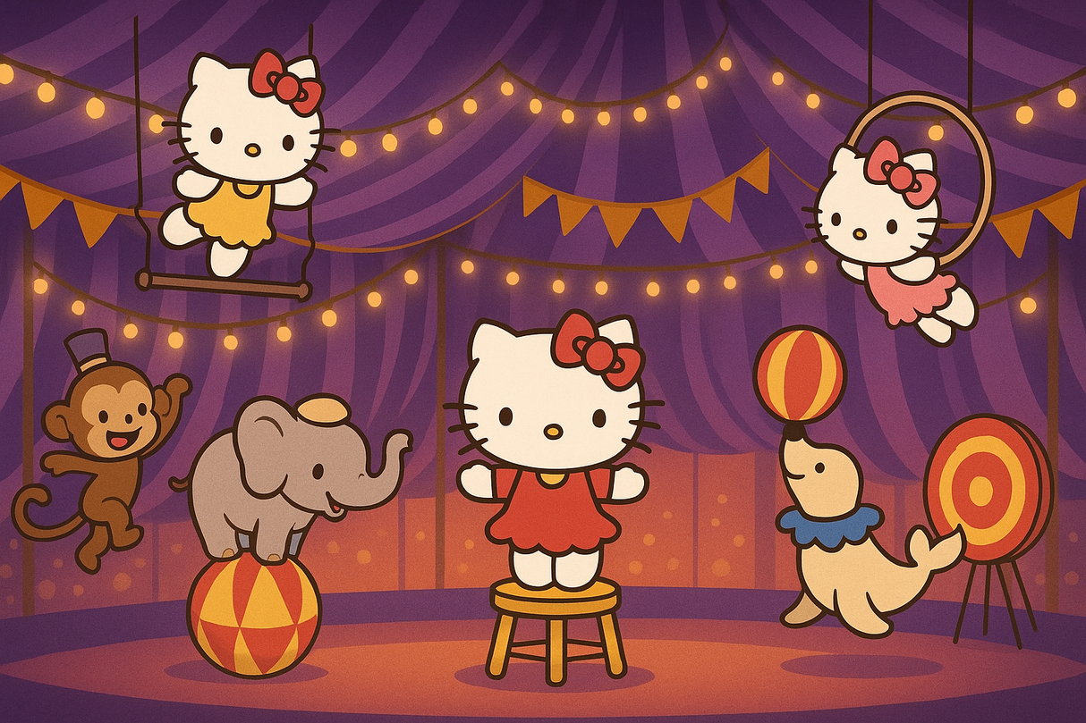 Gamer mural wallpaper  Hello Kitty Circus Adventure - Wallpaper application example