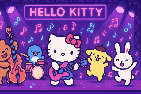 Hello Kitty mural wallpaper  Musical Festival - Wallpaper application example
