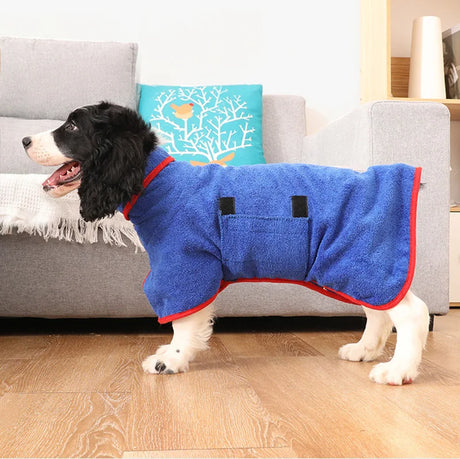 Dog Bathrobe  Fast-Drying Microfiber With Adjustable Fit - Product showcase