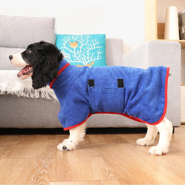 Dog Bathrobe  Fast-Drying Microfiber With Adjustable Fit - Product showcase