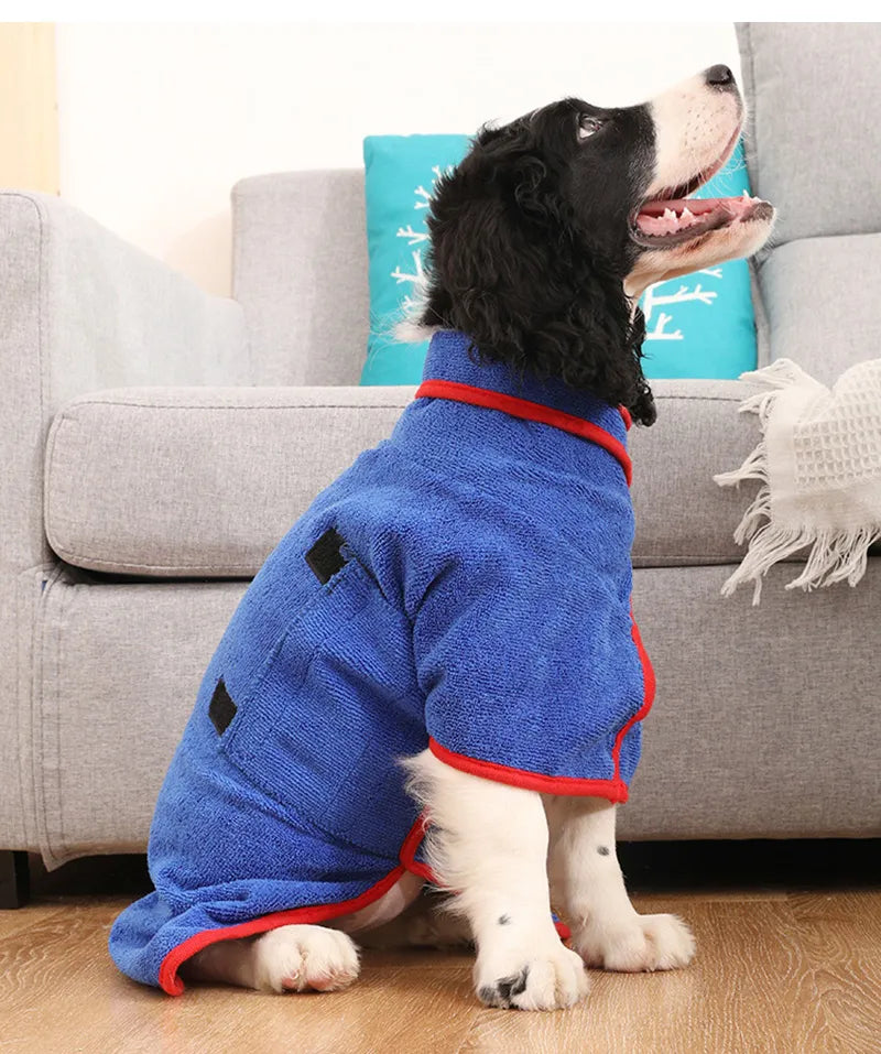 Dog Bathrobe  Fast-Drying Microfiber With Adjustable Fit - Detailed view
