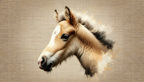 Horse Portrait Wallpaper design file showing detailed equine artwork in warm beige tones
