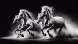 Horse Mural Wallpaper | Black and White Dynamic Motion