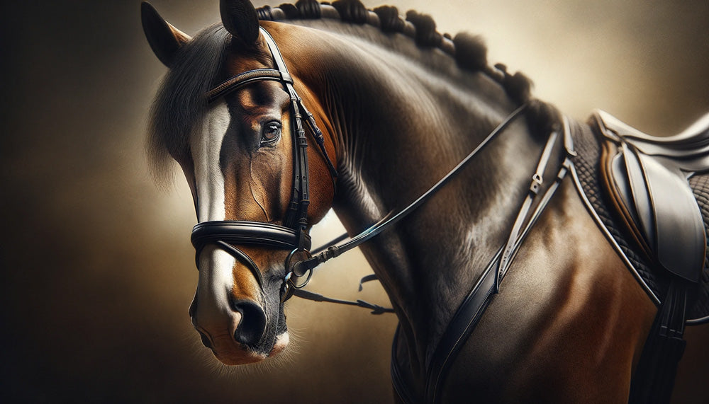 Horse Portrait Wallpaper design file showing detailed equestrian portrait in rich brown tones