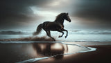 Black stallion horse wallpaper design file showing detailed pattern and textures