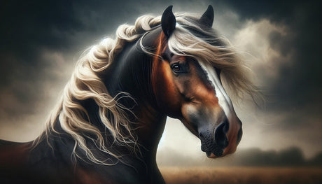 Horse portrait wallpaper design file showing detailed stallion with flowing mane