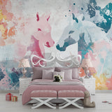 Horse Mural Wallpaper adding gentle color to modern living room wall