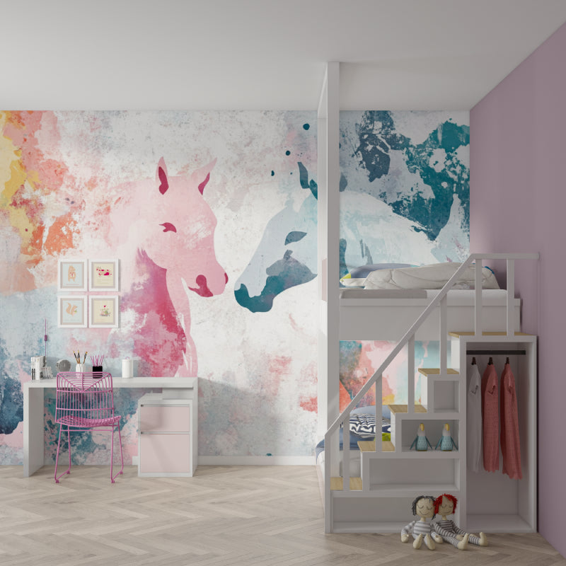 Watercolor Horse design displayed in cozy reading nook