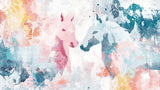 Watercolor Horse design file showing detailed pink and blue artistic pattern
