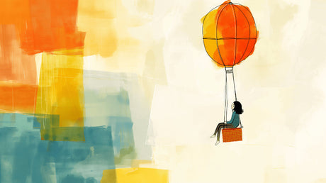 Hot air balloon watercolor wallpaper design file showing detailed abstract pattern and color palette