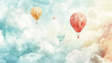 Hot air balloon wallpaper design file showing detailed pastel sky pattern and floating balloons