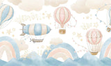 Hot air balloon wallpaper design file showing detailed pastel pattern with floating balloons and golden stars