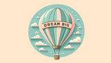 Hot air balloon wallpaper design file showing pastel dream big pattern with stars and clouds