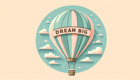 Hot air balloon wallpaper design file showing pastel dream big pattern with stars and clouds