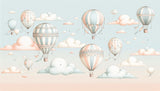 Hot air balloon wallpaper design file showing detailed vintage balloons and dreamy pastel sky pattern