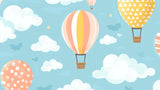 Hot air balloon wallpaper design file showing detailed pattern of floating balloons and heart motifs in soft pastels