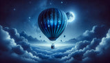 Hot air balloon night sky design file showing intricate pattern and starlit details