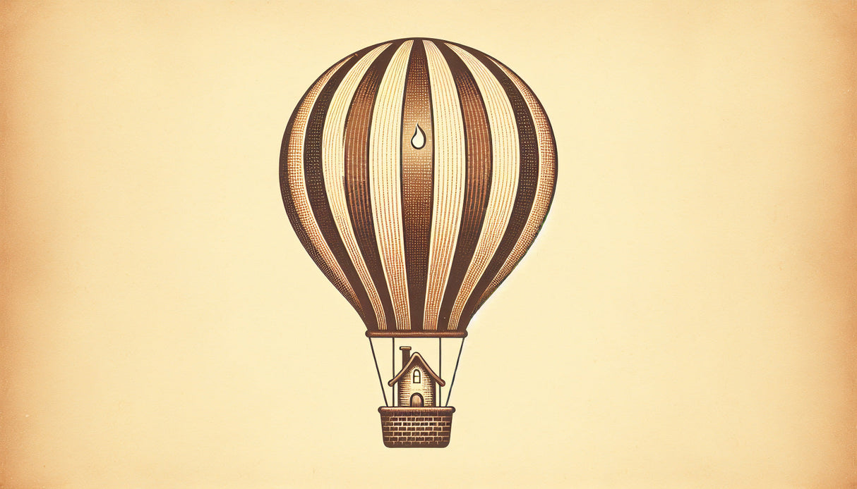 Hot air balloon wallpaper design file showing intricate vintage pattern with detailed balloon illustrations