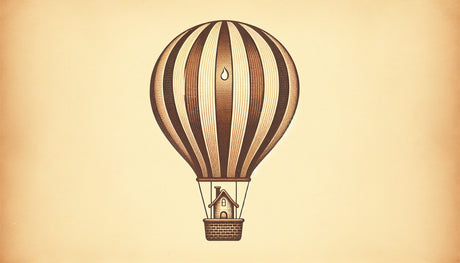 Hot air balloon wallpaper design file showing intricate vintage pattern with detailed balloon illustrations