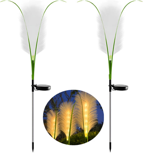Solar Garden Reed Lamp  Illuminated Feather Design - Product detail 5