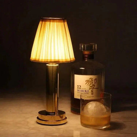 Wireless Table Lamp  Brass Frame With Fabric Shade - Product detail 18