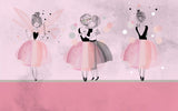 Ballet Mural Wallpaper | Pink Fairy Tale Dancers