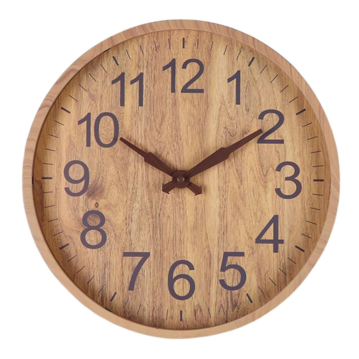 Rustic Wall Clock  Natural Wood With Dark Numbers - Product detail 7