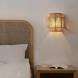 Modern Wall Sconce  Textured Jute Shade Design - Detailed view