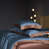 Egyptian Cotton Duvet Cover  Blue Luxury Bedding Set - Product detail 9