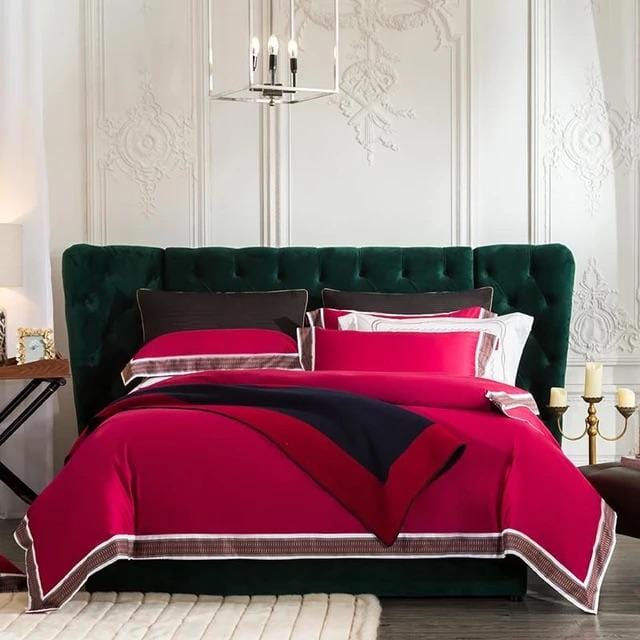 Egyptian Cotton Duvet Set  Premium Bedding With Decorative Border - Product detail 9