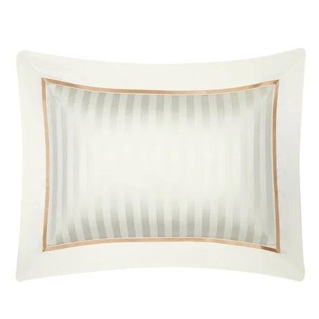 Egyptian Cotton Duvet Cover  Cream Striped Design with Gold Trim - Product detail 11