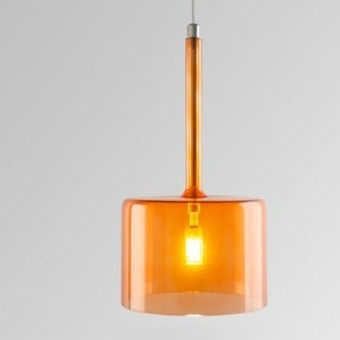 Contemporary Glass Pendant Lights  Clear and Red Cylinder Design - Product detail 24