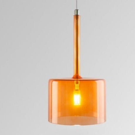 Contemporary Glass Pendant Lights  Clear and Red Cylinder Design - Product detail 24