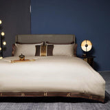 Egyptian Cotton Bedding Set  Premium Cream Duvet Collection - Detailed view