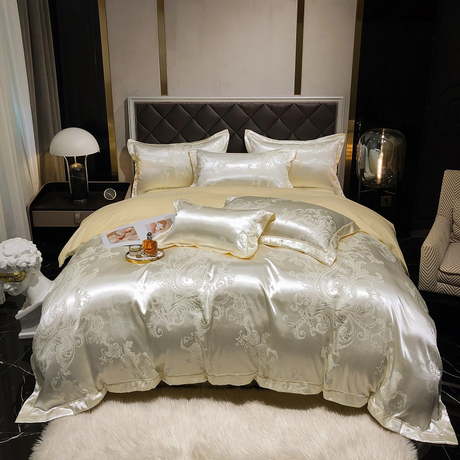 Luxury Egyptian Cotton Bedding Set  Silk Blue Butterfly Pattern - Product detail 6
