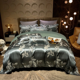 Luxury Egyptian Cotton Bedding Set  Silk Blue Butterfly Pattern - Product detail 7
