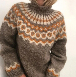 Nordic Fair Isle Sweater  Vintage Moss Green Pattern - Product detail 4