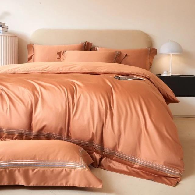 Egyptian Cotton Duvet Cover  Luxury Orange Bedding Set - Product example