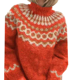 Nordic Fair Isle Sweater  Vintage Moss Green Pattern - Product detail 6