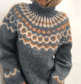 Nordic Fair Isle Sweater  Vintage Moss Green Pattern - Product detail 5