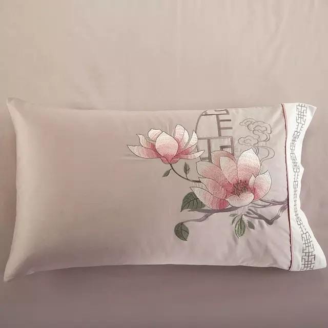 Floral Cotton Bedding Set  Pink Cherry Blossom Design - Product detail 4