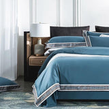 Egyptian Cotton Duvet Set  Premium Bedding With Decorative Border - Detailed view