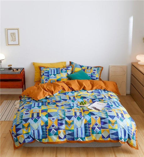 Modern Geometric Duvet Set  Egyptian Cotton Bedding - Product showcase
