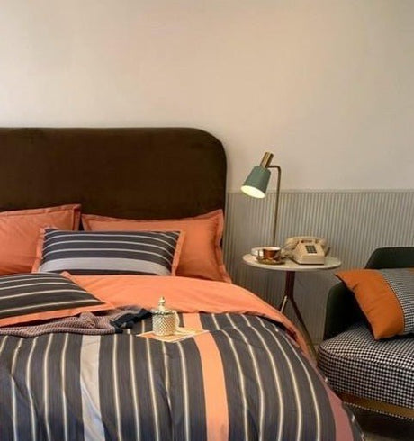 Egyptian Cotton Duvet Set  Modern Striped Pattern - Detailed view