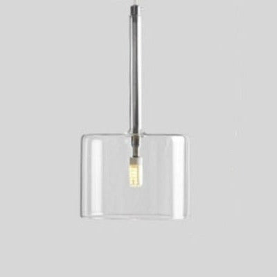 Contemporary Glass Pendant Lights  Clear and Red Cylinder Design - Product detail 15