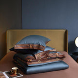 Egyptian Cotton Duvet Cover  Blue Luxury Bedding Set - Product detail 8